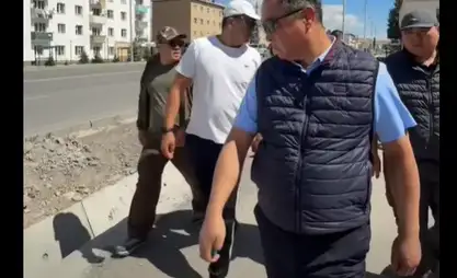 Talantbek Soltobaev Narın'daki yol çalışmalarını inceledi