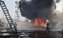 Kadamcay'daki eski bir petrol rafinerisinde yangın çıktı