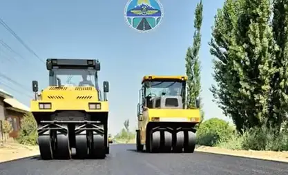 Nookat-Aravan-Too-Korgon yol kesiminde dokuz kilometre asfalt döşeniyor